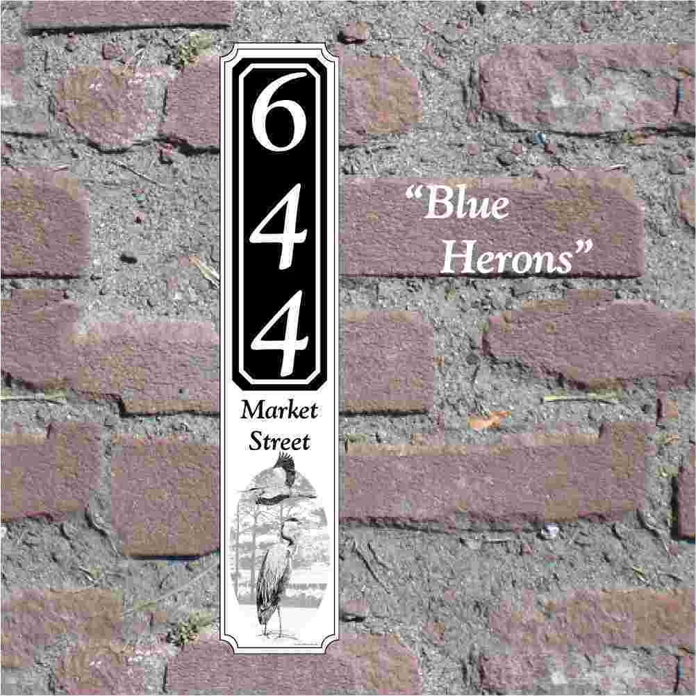 Custom House Sign "Blue Herons" Artwork image 0