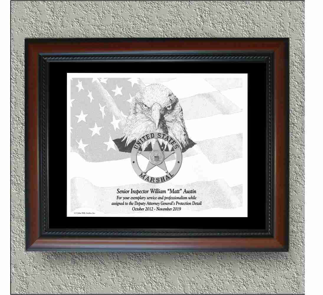 US Marshals "Eagle Head & American Flag" image 0