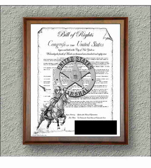 US Marshals "Bill Of Rights And Badge With Brass Plate" image 1