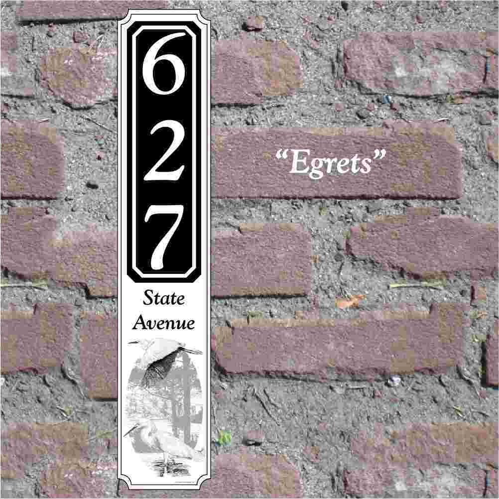 Custom House Sign "Egrets" Artwork image 0