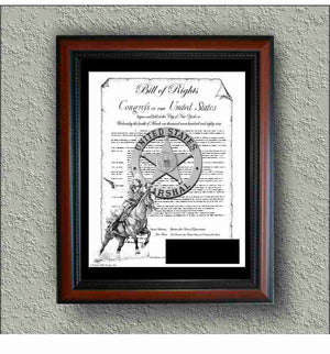 US Marshals "Bill Of Rights And Badge With Brass Plate" image 0