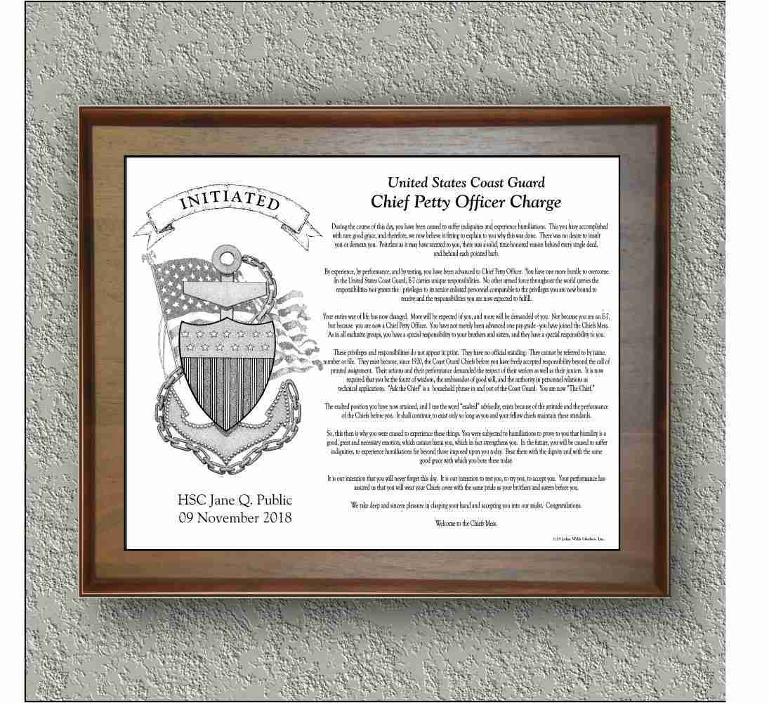 US Coast Guard "CPO CHARGE INITIATED '18" image 0