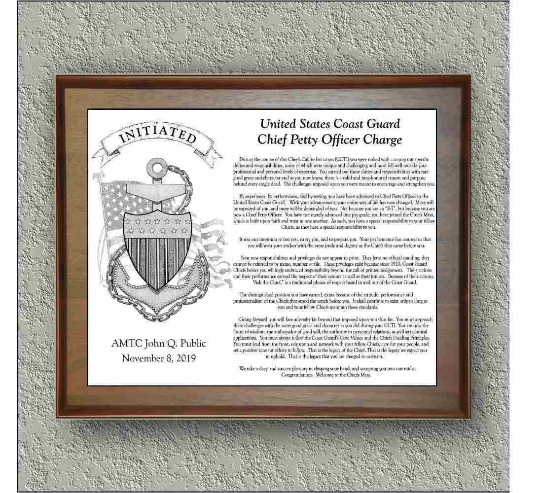 US Coast Guard "CPO CHARGE CCTI INITIATED '18" image 0