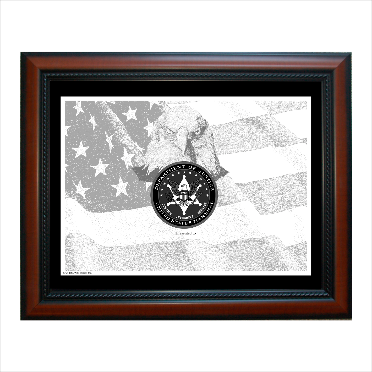 US Marshals Eagle with American Flag & Seal '25
