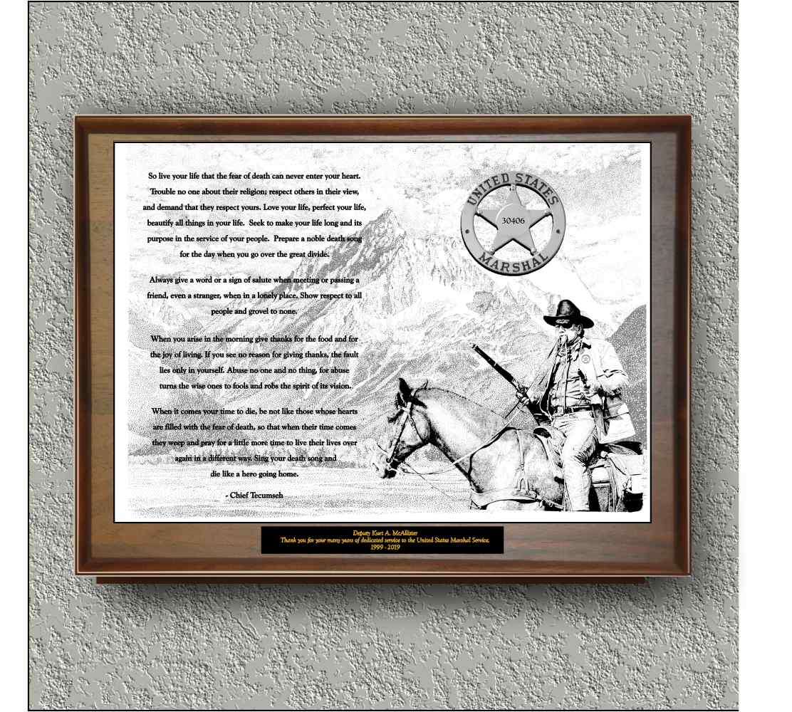 US Marshals "John Wayne Tecumsah Poem" image 1