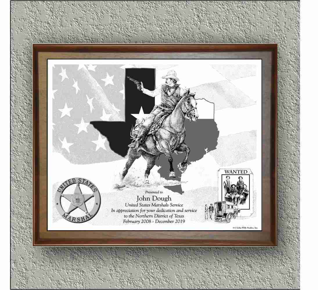 US Marshals "Map Of Texas With Historic Scene '17" image 1
