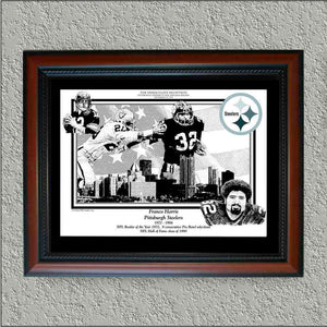 Franco Harris - Pittsburgh Steelers Limited Edition Marble Etching image 0