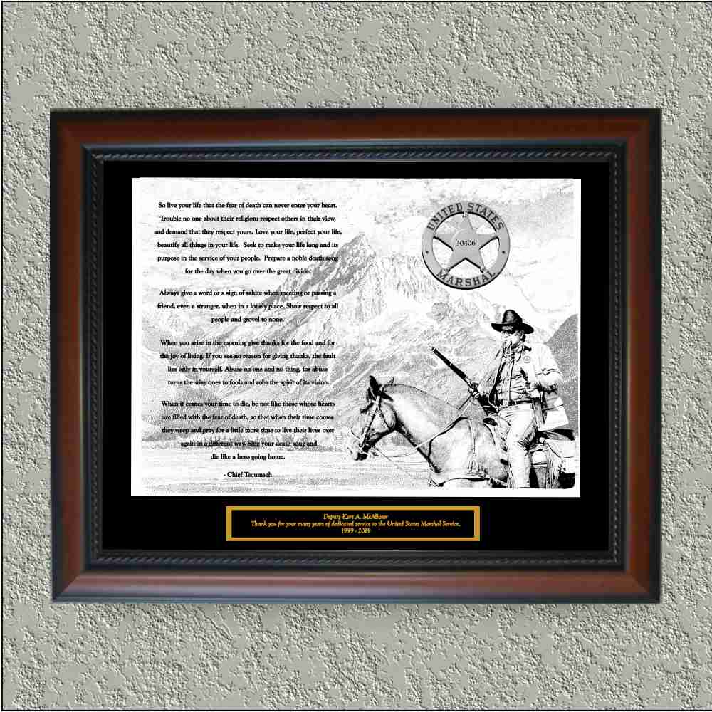US Marshals "John Wayne Tecumsah Poem" image 0